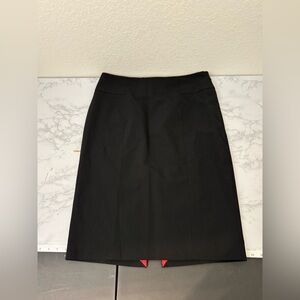 White House Black Market Women’s Sz 10 Black Skirt Slit Zipper Lined Button